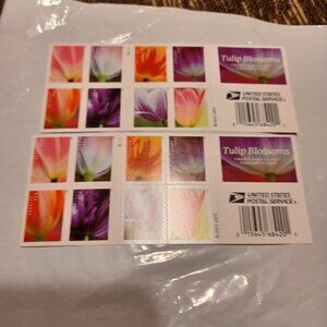 Set Of 40 2023 Tulip Blossoms USPS Stamps (2 books of 20)